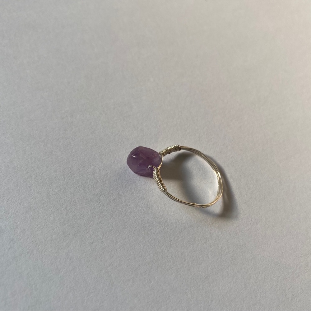 amethyst wire ring